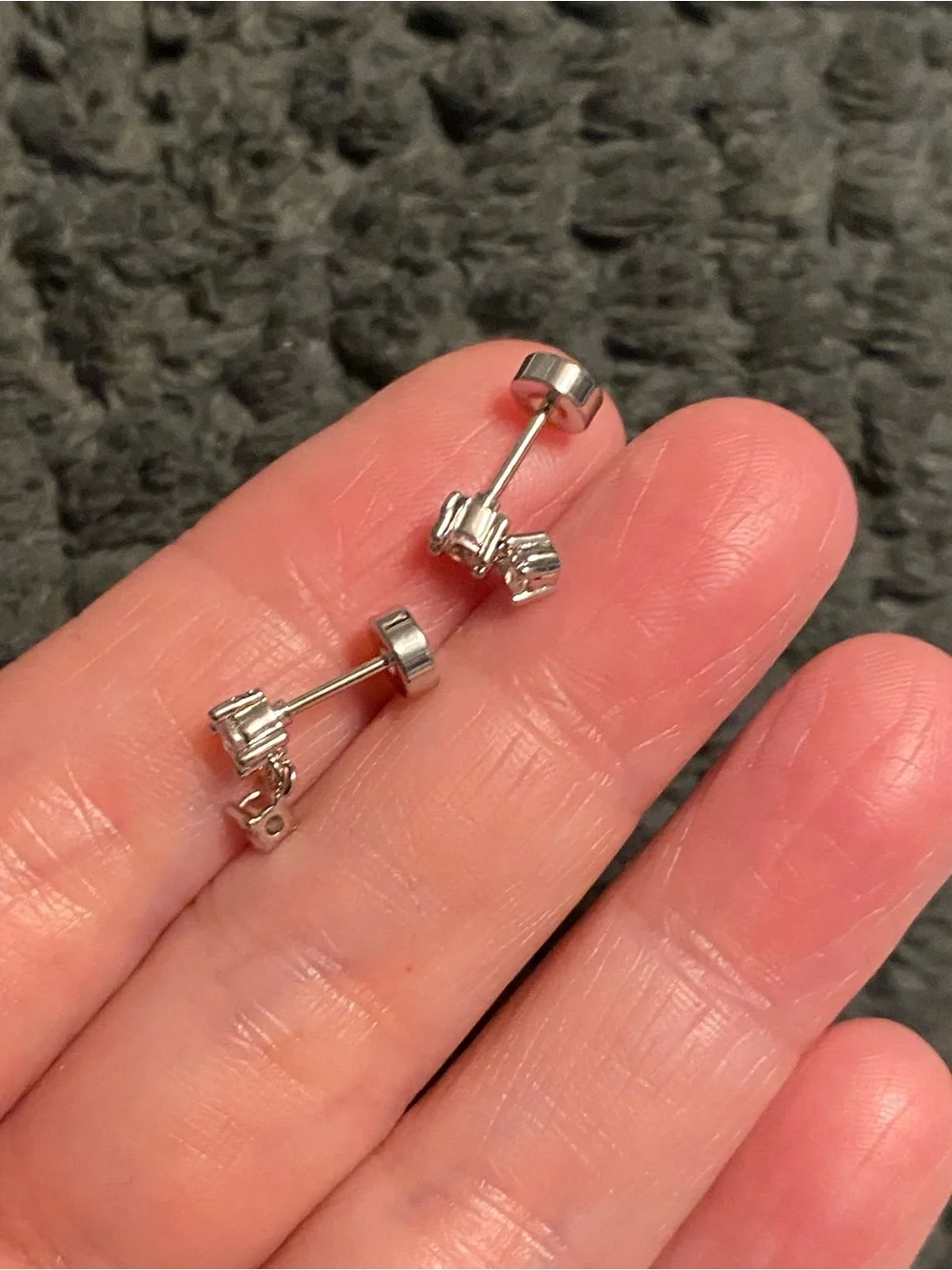 Silver Cubic Zirconia Drop Earrings - White